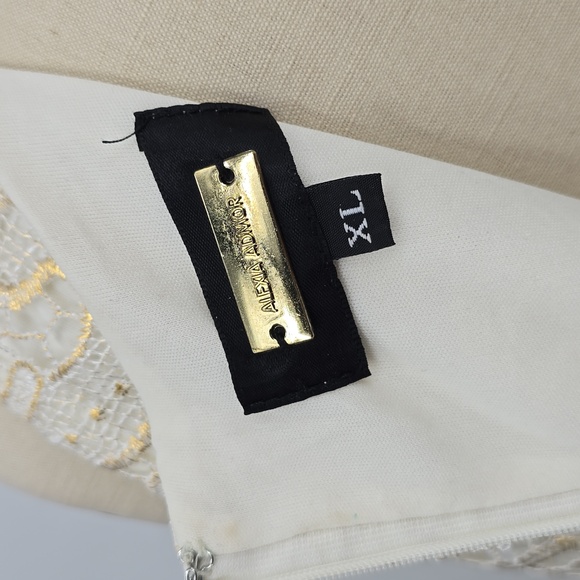 Alexia Admor Lace Sleeveless Ivory Cream Dress Size XL - Picture 7 of 9